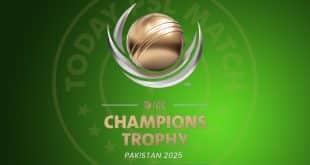 Official logo of ICC Champions Trophy 2025 with vibrant colors and cricket elements