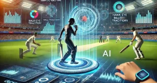 AI revolutionizing cricket with futuristic technology.