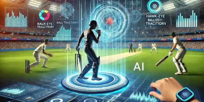 AI revolutionizing cricket with futuristic technology.