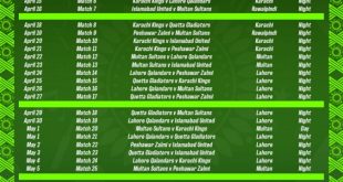 HBL PSL X 2025 complete schedule, venues, and key matches