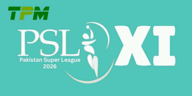 PSL XI Pakistan Super League 2026 official logo with TPM title sponsor